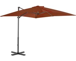 vidaXL - Zweefparasol - met - aluminium - paal - 250x250 - cm - terracottakleurig