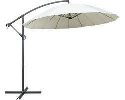 vidaXL - Zweefparasol - met - aluminium - paal - 3 - m - wit