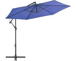 vidaXL - Zweefparasol - met - aluminium - paal - 300 - cm - blauw