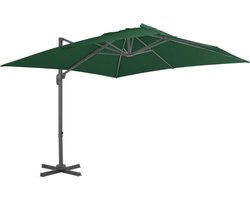 vidaXL - Zweefparasol - met - aluminium - paal - 400x300 - cm - groen