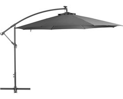 vidaXL - Zweefparasol - met - stalen - paal - 350 - cm - antracietkleurig