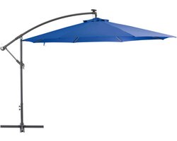 vidaXL - Zweefparasol - met - stalen - paal - 350 - cm - blauw