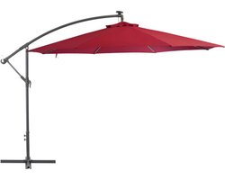 vidaXL - Zweefparasol - met - stalen - paal - 350 - cm - bordeauxrood