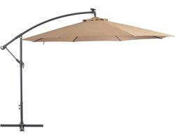 vidaXL - Zweefparasol - met - stalen - paal - 350 - cm - taupe