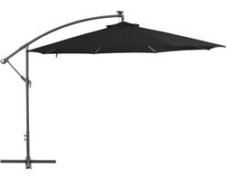 vidaXL - Zweefparasol - met - stalen - paal - 350 - cm - zwart