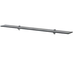 vidaXL Zwevende Schappen - Set van 2, 100x20 cm Zwevende Plank - Wandplank - Badkamerspiegel - Zwarte Spiegel - Badkameraccessoires