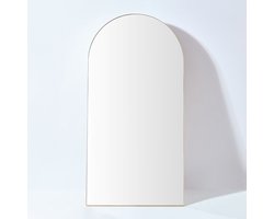 VIDI Dali - Ovale Passpiegel Goud - 80 x 160 cm - Staand & Hangend - Arch Spiegel - Boogspiegel met stevige Voet of Wandmontage - Kleedkamer Spiegel - Slaapkamerspiegel - Hal Spiegel - Boogvormige Spiegel - Entreespiegel - Design spiegel