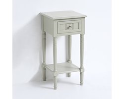 VIDI Eldur - Bijzettafel - Nachtkastje - Met Lade - Nachtkast Hout - Kast - Kastje - Bijzettafel voor Slaapkamer Woonkamer - 36 x 36 x 72 cm - Hout - Grijs