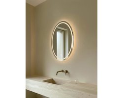 VIDI LUNOR – Ovale Badkamerspiegel met LED Verlichting – Dimbaar – 3 Lichtkleuren – Anti-Condens – Wandspiegel 80×60 cm – Design Spiegel – 2025