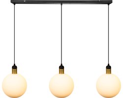 Vidi – Luxe Grote Hanglamp – Luca Bella 95 x 25 x 150 CM – Goud & Zwart – Ø 25 cm - Hanglampen voor in de Woonkamer | Slaapkamer | Eetkamer - E27 Fitting - excl. Lichtbron
