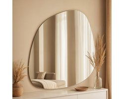 VIDI Riflesso di Lusso - Passpiegel Hangend – Minimalistische Design Wandspiegel – Make Up Spiegel – Moderne Spiegel Organisch - hollywood spiegel– 80 X 72 CM