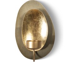 VIDI -Sogno D'oro Muurkandelaar 13x20 cm Goud- Wandkandelaar - Wanddecoratie Woonkamer -Muurdecoratie Woonkamer - Muurversiering