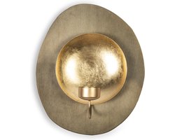 VIDI -Sogno D'oro Muurkandelaar 23x28 cm Goud- Wandkandelaar - Wanddecoratie Woonkamer -Muurdecoratie Woonkamer - Muurversiering