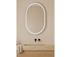 VIDI YLVEN – Ovale Badkamerspiegel met LED Verlichting – Dimbaar – 3 Lichtkleuren – Anti-Condens – 80×60 cm – Wandspiegel – 2025