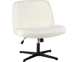 VIEMAE Bureaustoel - Draaifauteuil - Fauteuil - Draaistoel - Stoel - Verstelbaar en ergonomisch - Kruispoot - Velvet teddy beige