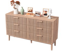 VIEMAE Dressoir - Ladekast - Ladenkastje - Kast met lades voor woonkamer, slaapkamer, hal - Modern - 100x34x73cm - Licht eiken
