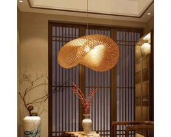 VIEMAE Hanglamp Japandi - Lamp - Kroonluchter - Hanglamp woonkamer, slaapkamer, eetkamer - Geweven bamboe - Japandi - 60cm - E27