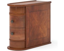 VIEMAE Ladekast - Bijzettafel - Nachtkastje - Kastje - Ladenkastje - Opbergkast - 2 lades - 60x60x27.5cm - Klassiek - Hout
