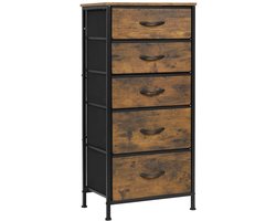 VIEMAE Ladekast - Ladenkastje - Ladekasten - Opbergkast - Opbergkasten - Dressoir - 5 lades - 45.5x95.5x30cm - Bruin, zwart