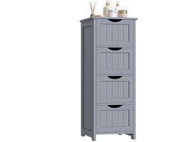 VIEMAE Ladekast - Ladenkastje - Ladekasten - Opbergkast - Opbergkasten - Kast voor woonkamer, badkamer - 30x30x82cm - Grijs