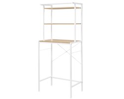 VIEMAE Opbergkast wasmachine - Wasmachine ombouw - Meubel wasmachine, droger - Kast over wasmachine, droger - 67x162x40cm - Hout, wit