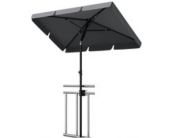 VIEMAE Parasol - Parasol voor balkon - Balkon parasol - Zonder voet - Kantelbaar - Verstelbaar in hoogte - 200x125cm - Grijs