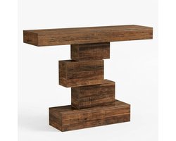 VIEMAE Sidetable - Console tafel - Wandtafel - Haltafel - Smalle tafel - Tafel achter bank - Bijzettafel - 108x30x80cm - Hout