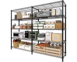 VIEMAE Stellingkast - Stellingkast metaal - Stellingkast hoek - Opbergrek - Stellingrek - Metalen rek - Rechte of L-vorm - 5 laags - 150x35x179cm