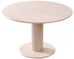 VIEMAE Tafel - Eettafel - Eettafel rond - Scandinavisch - Japandi - Massief hout - Marmer look - H 75cm Ø 115cm - 1 poot