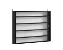VIEMAE Vitrinekast - Vitrinekast met glas - Vitrine - Vitrinekastje - Vitrinekast hangend - Wandvitrine - 80x60x9.5cm - Zwart, wit, glas