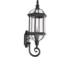 VIEMAE Wandlamp - Wandlamp voor binnen & buiten - Buitenlamp - Waterdicht - Aluminium - Klassiek, landelijk - E27, IP45 - Zwart