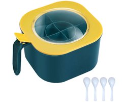 Vier-in-één kruidenfles, doos, pot, kruidenopslagcontainer, rek, vanillekruiden - geel