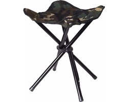 Vier poots opvouwbaar krukje - 42 cm - Campingstoel - Visserskrukje - camouflage groen