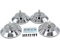 Vier verstelbare poten voor pooltafels, meubelnivelleerders, tafelverhogers, geschikt voor voetbaltafels, airhockeytafels en pooltafels.