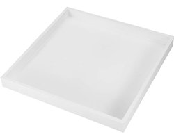 Vierkant Dienblad Keramiek 17 Cm - Multifunctioneel Bureaublad Opbergorganisator - Valet Dienblad voor Sieraden Voedsel Cosmetica Wit