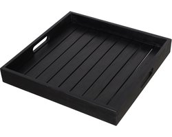 Vierkant dienblad van hout - matzwart - 50 x 50 cm - functioneel en smaakvol