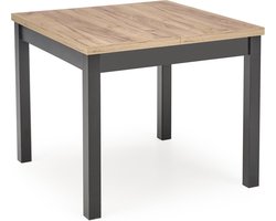Vierkant eettafel Tiago Uitschuifbaar 90x90 cm eiken met zwart