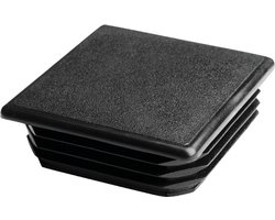Vierkant insteekdop - 30x30mm - 10 stuks - Lichtgewicht geribbelde eindkap - Inslagdop - Kunststofdop