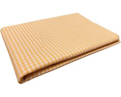 Vierkant Tafelkleed / dekservet Kleine ruit geel 100 x 100 (Strijkvrij) - zomer - pasen - paasdecoratie - gezoomd