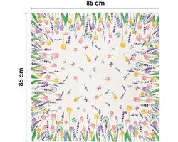 Vierkant Tafelkleed met Tulpenprint - Wasbaar en Duurzaam voor Feestelijke Gelegenheden