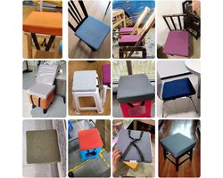 Vierkant Zitkussen met Ties voor Barkruk - Antislip & Wasbare Hoes (35x35cm)