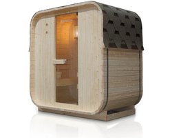 Vierkante Barrelsauna Nolvik - Incl. Toebehoren - 120x185x194 cm