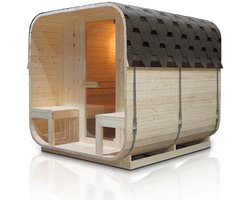 Vierkante Barrelsauna Nolvik - Incl. Toebehoren - 220x185 x194 cm