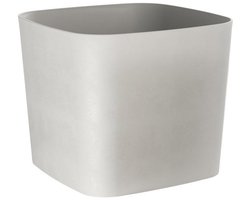 Vierkante bloempot - TUIN ID - Swing Square - 16 L - 30 x 30 x 25 cm - Witte steen