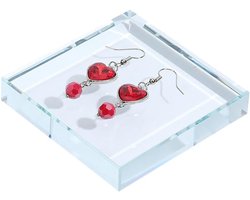 Vierkante glazen sokkel 8 x 8 x 2 cm - K5-glas - hoogtransparant - perfect voor decoratie - ShopVlot
