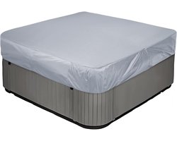 Vierkante hottubhoes - Waterdichte tuinmeubelhoes - hoes voor buitenmeubels - tuinhottub spahoes - vervangende waterdichte, uv-bestendige rechthoekige spahoes - spahoes voor buiten - Oxford stoffen meubelhoes - 218 cm L x 218 cm B x 30 cm H - grijs