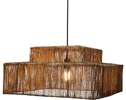 Vierkante jute hanglamp Zenon - 4Shine