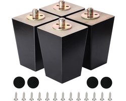 Vierkante meubelpoten - Bank poten - Meubels verhogen - Massief hardhout - 13 cm - Walnoot