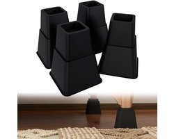 Vierkante Meubelverhogers 10cm+15cm – Set van 8 voor Bed, Tafel, Bank