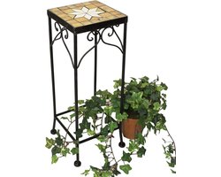 Vierkante Mozaïek Bloemenkruk bijzettafel voor Binnen en Buiten 46 cm